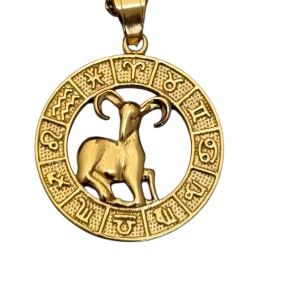 NWT Gold Zodiac Aries Pendant Necklace 16 inch - Picture 3 of 5